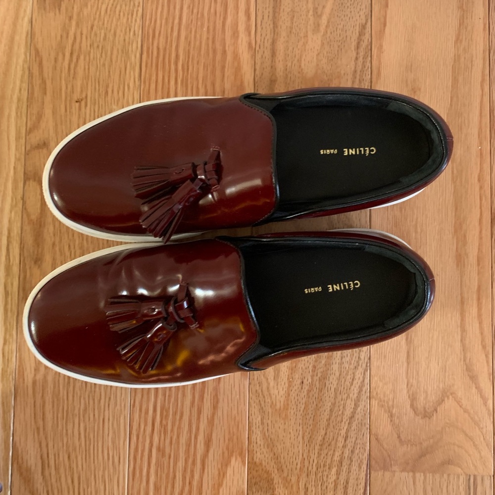 Celine Maroon Tassel Slip-On Sneaker